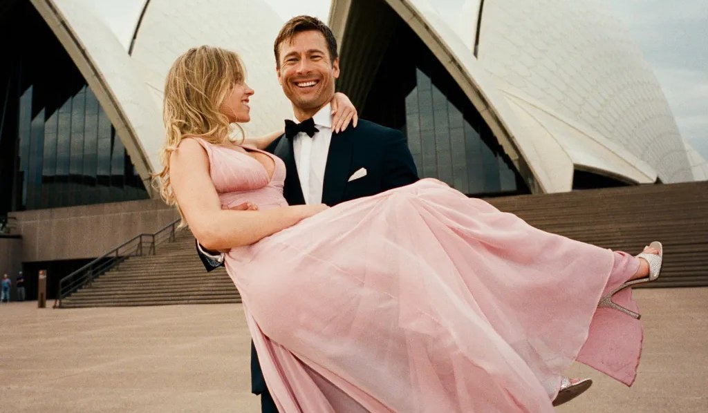 Glen Powell and Sydney Sweeney in Anyone But You (2023)